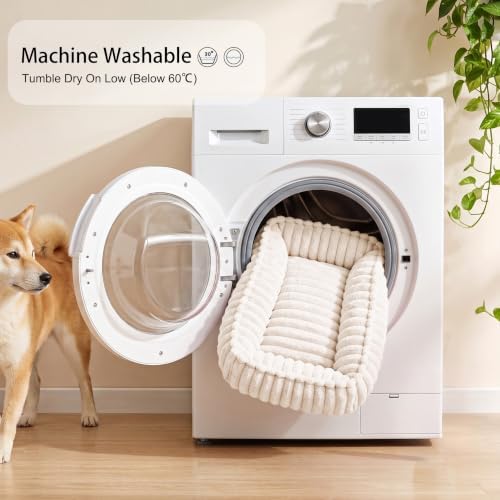 Orthopedic Large Dog Bed Calming Pet Sofa Bed 36''x28'' Ivory - Image 6