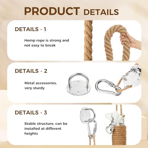 Weysat 2'' x 8.9 ft Cat Climbing Rope - Image 3