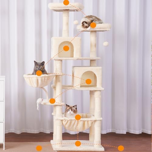 Heybly Cat Tree, 70 inches Tall Cat Tower - Image 2