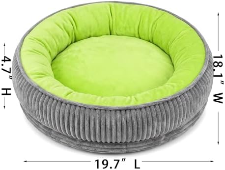 Calming Dog Bed for Small Dogs, Velvet Corduroy Washable Donut Pet Bed - Image 2