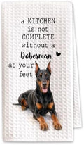 Doberman Kitchen Towel, Funny Dog Lover Kitchen Decor by SHESCRZIONU