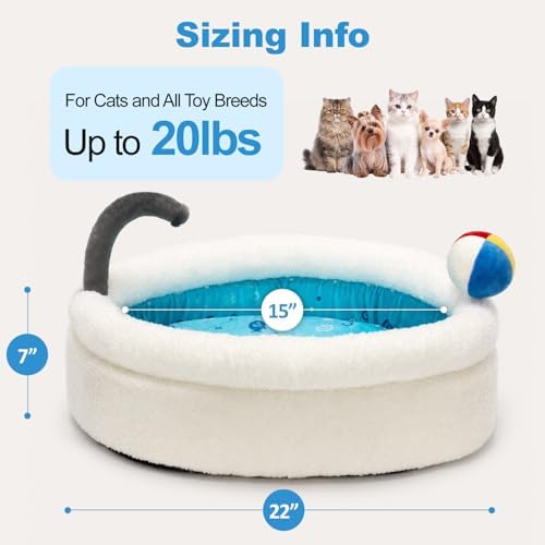 Bathtub Cat Bed, Calming Small Dog Bed 22in - Image 4