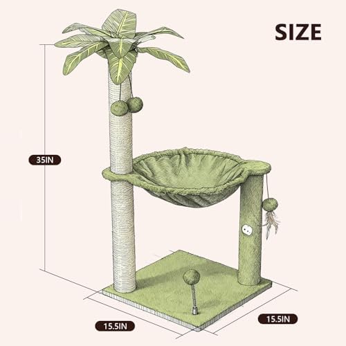 MECOOL Cat Tree for Indoor Cats 35" Tall Cat Scratching Post - Image 5