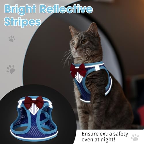 Cat Vest Harness and Leash Set, Escape Proof Kitten Harness Blue XS - Image 6