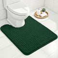 Ophanie Green Toilet Rugs U-Shaped 24x20, Soft Chenille Contour Bath Mat by Ophanie
