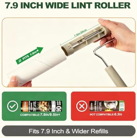 7.9" Large Lint Rollers for Pet Hair, Long Handled Extra Sticky - Image 6