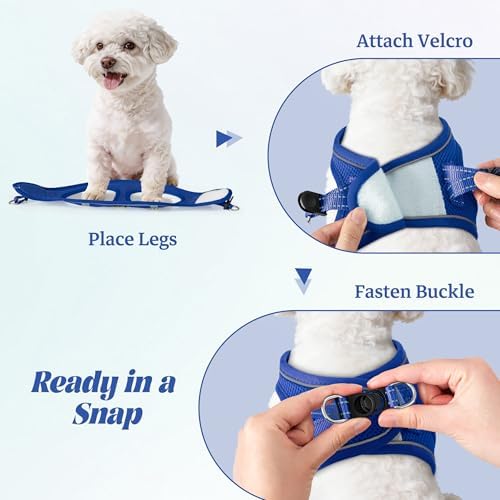 No Pull Dog Puppy Harness and Leash Set Reflective Mesh Vest Large - Image 4