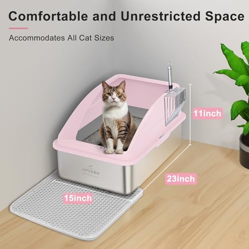 AIPERRO Stainless Steel Litter Box | XL Metal Cat Litter Boxes - Image 5