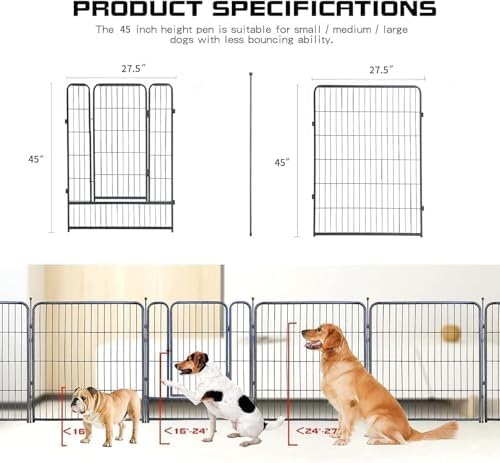 Dog Playpen, 32/40/45 Inch Height in Heavy Duty, Folding Indoor Outdoor - Image 3