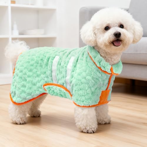 Glittme Dog Bathrobe, Super Absorbent Fleece Drying Robe - Image 2