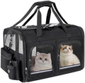 Cat Carrier for 2 Cats, Double Cat and Dual Dog Carrier Large for Two Pets by GROXKOX