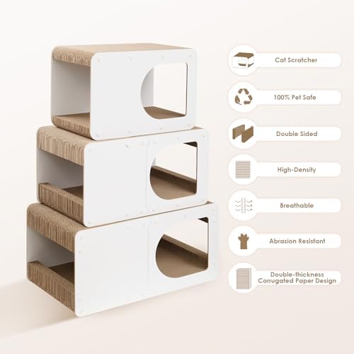 EHEYCIGA Cardboard Cat Scratcher House, 17-Inch Cat Scratch pad - Image 2