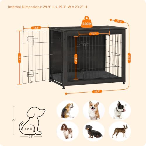 DWANTON 32.5" Dog Crate Furniture - Image 5