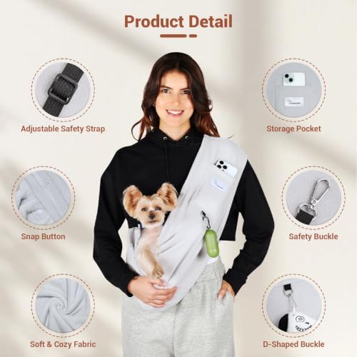 Cat Sling Carrier, Hands-Free Pet Sling - Image 5