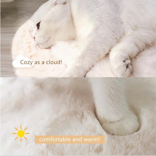 SHENGOCASE Pet Bed Cushion Pad, 12 x 12 inches, Square Faux Rabbit Fur - Image 2