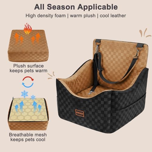 JOEJOY Elevated Dog Car Seat for Small/Medium Dogs up to 35 lbs, Memory Foam - Image 6