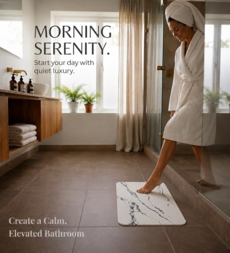 Stone Bath Mat – Diatomaceous Earth Quick Drying Non-Slip Bathroom Mat – - Image 3