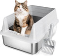Stainless Steel Cat Litter Box, Odor Free Easy Clean Metal Litter Box by KISENG