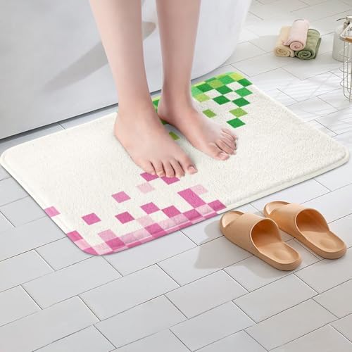 Pixelated Style Bath Rug, Gamepad Miners Video Games Shaggy Absorbent Non Slip - Image 2