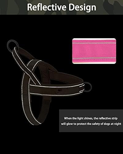 No Pull Dog Harness Pink for Small Medium Large Sized Dog, Reflective Escape - Image 5