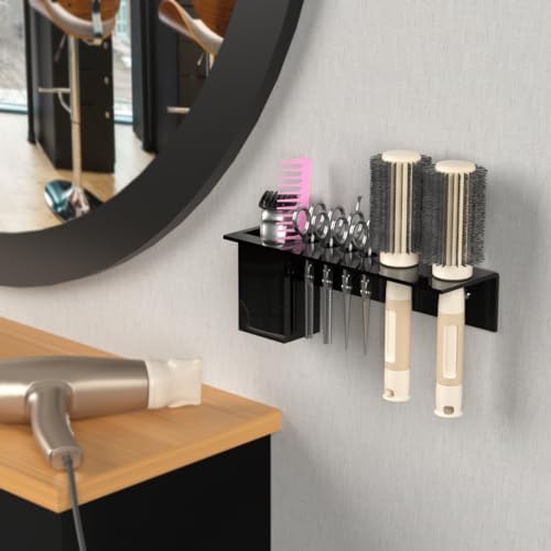 Black Acrylic Brush Organizer Hanging Display 6 Holes - Image 6
