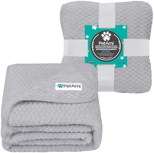 PetAmi Waterproof Dog Blanket, Leakproof Puppy Blanket, 24x32 Light Gray - Image 2