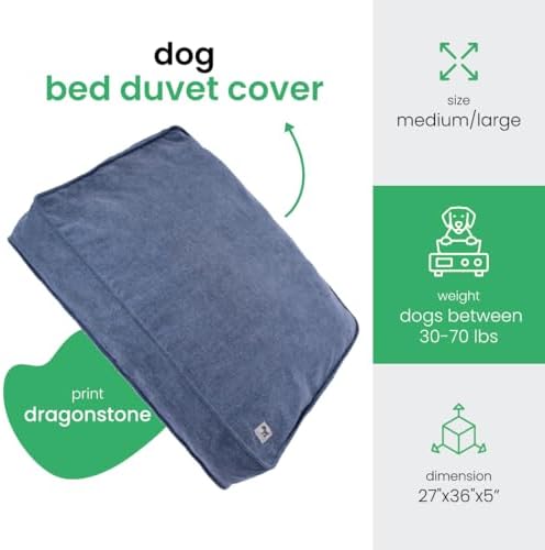 Molly Mutt Dark Blue Dog Bed Cover, Non-Toxic & 100% Cotton - Image 2