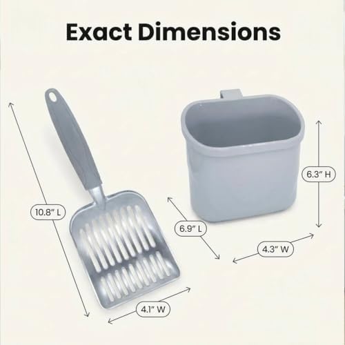 4-in-1 Cat Litter Scoop with Holder, Cat Litter Box Organizer Cleanup Kit - Image 2
