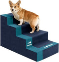 Dog Stairs for Bed, Extra Wide 4-Step Dog Steps for High Bed, High-Density Foam by Heeyoo