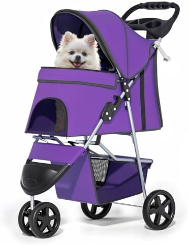 MoNiBloom Pet Stroller for Small/Medium Dogs and Cats up to 33 lbs by Monibloom