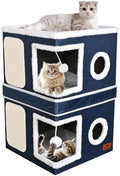 2-Story Cat House for Indoor Cats, Dual-Purpose Cat Cave Bed by Unknown
