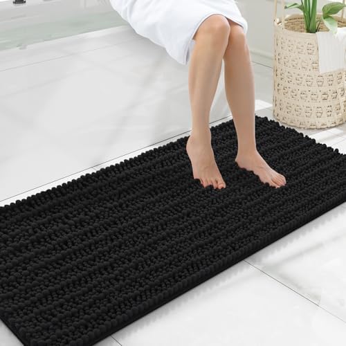 Smiry Bathroom Rugs 47X20, Extra Soft Rubber Backing Chenille Bath Mats by Smiry