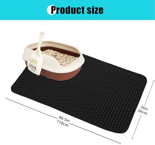 Cat Litter Mat 26"x46.5", Double Layer Waterproof Litterbox Mat - Image 4