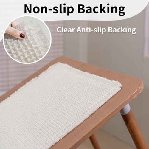 Long White Bathroom Rug, Waffle Bath Mat Runner Non Slip, 24 x 72 - Image 5