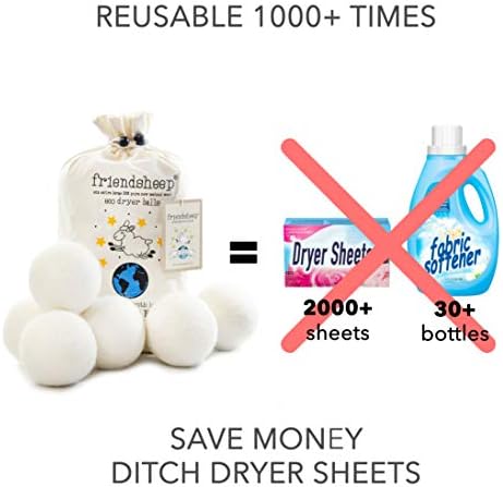 Friendsheep Wool Dryer Balls, Organic Reusable Fabric Softener Alternative - Image 2