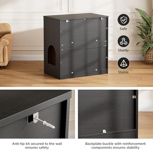 Halitaa Cat Litter Box Enclosure, Cat Litter Box Furniture - Image 7