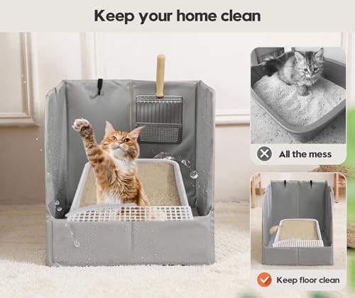 PVC Waterproof Cat Litter Box Enclosure Splash Guard - Image 3