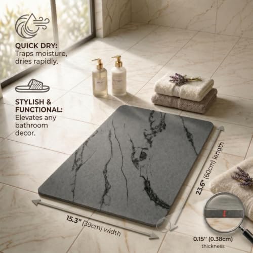 Stone Bath Mat – Diatomaceous Earth Quick Drying Non-Slip Bathroom Mat – - Image 2