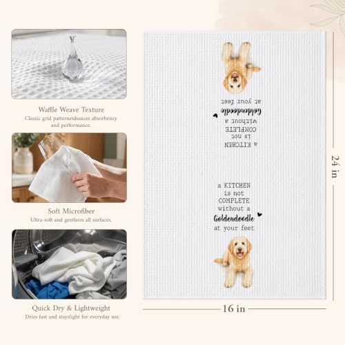 Goldendoodle Kitchen Towel, Funny Dog Lover Kitchen Decor - Image 2