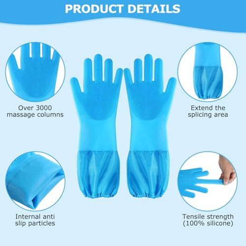 Dog washing gloves | Pet grooming gloves | Extra Long Arms 17.3in - Image 3