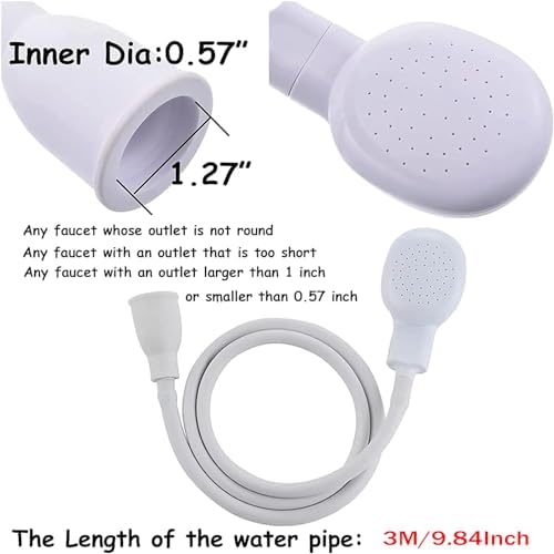 3m/9.84ft Sink Spray Rubber Hose Portable Sink Hose Faucet Sprayer Shampoo - Image 2