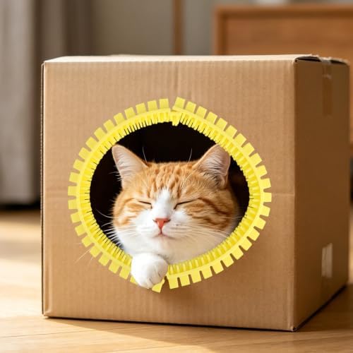 Cat Self Groomer Arch for Cardboard Boxes, DIY Tunnel Self-Grooming Brush Hole by Unknown