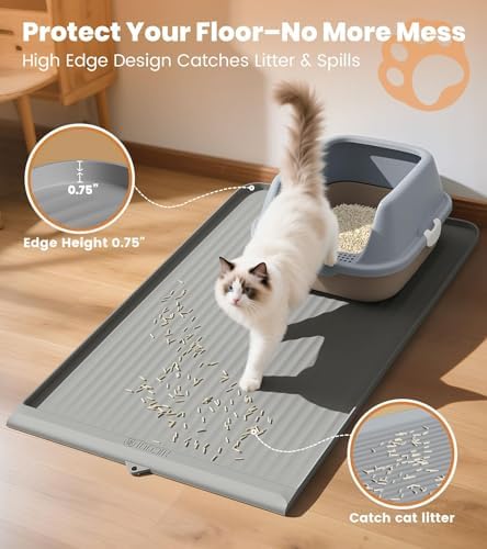 Cat Litter Mat 36"x24", Waterproof Litter Trapping Mat - Image 3