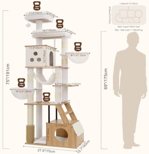 Heybly Wooden Cat Tree - Image 5