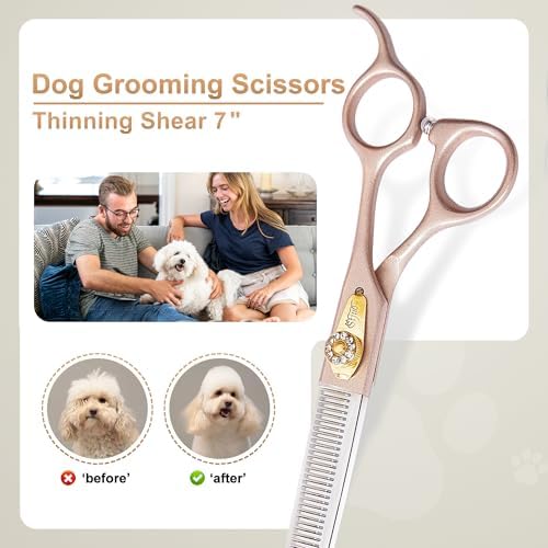 Professional Dog Grooming Scissors Rose Gold 440C Stainless Steel Straight - Image 5