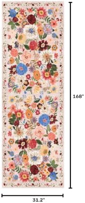 Blush Floral Hallway Runner Rug - Image 2