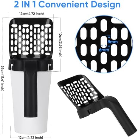 Cat Litter Scooper with Holder, Cat Litter Shovel with Bags &Waste Can - Image 3