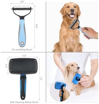 7‑in‑1 Pet Deshedding Tool, Dog Grooming Brush Set, Dog Brush Combo - Image 3