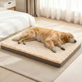 Patas Lague Orthopedic Large Dog Bed Washable Pet Crate Mat 48''X30'' Camel by PatasLague
