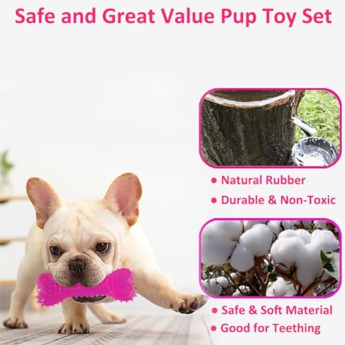 Beiker 20 Pack Pink Puppy Chew Toys, Dog Teething Toys - Image 4